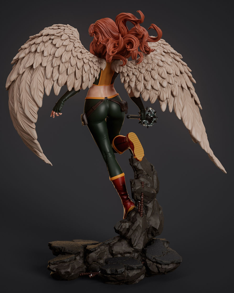 Miniaturbild: Hawkgirl, DC Comics, 1/4-1/24, Figur, Unbemalt, 3D-Druck, Statue, Abe3D