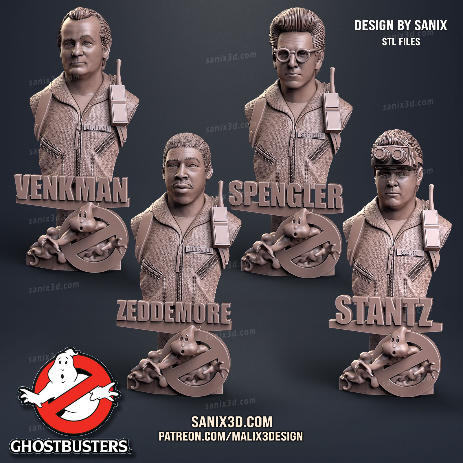 GHOSTBUSTERS, FILME, BUST, 70-200mm, FAN ART, 3D-DRUCK, STATUE, ABE3D, MFW