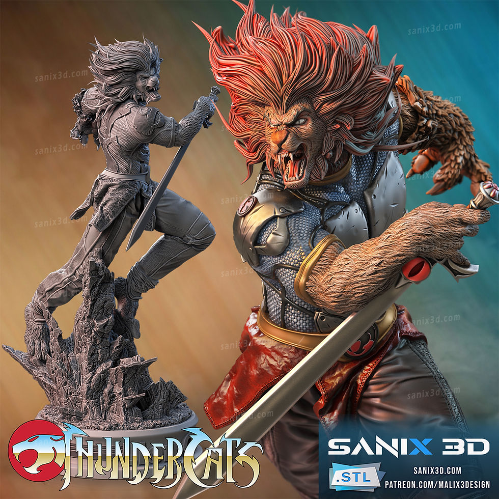 LION-O, THUNDERCATS, TV-SERIEN, 1/4-1/24, FIGUR, FAN ART, 3D-DRUCK, STATUE, MFW