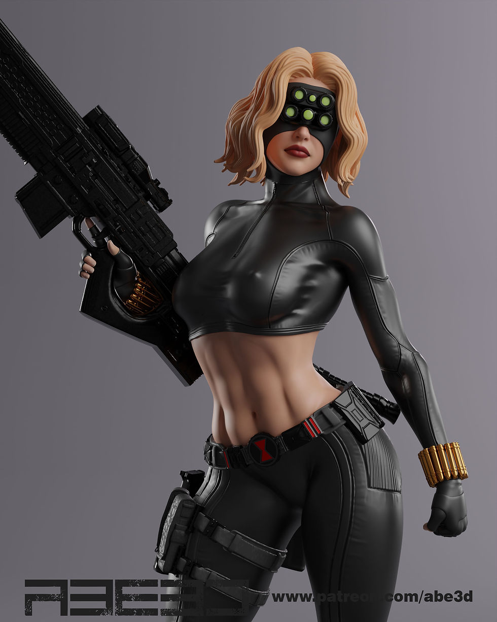 Miniaturbild: BLACK WIDOW (YELENA BELOVA), MARVEL, 1/4-1/24, FIGUR, UNBEMALT, 3D-DRUCK, STATUE