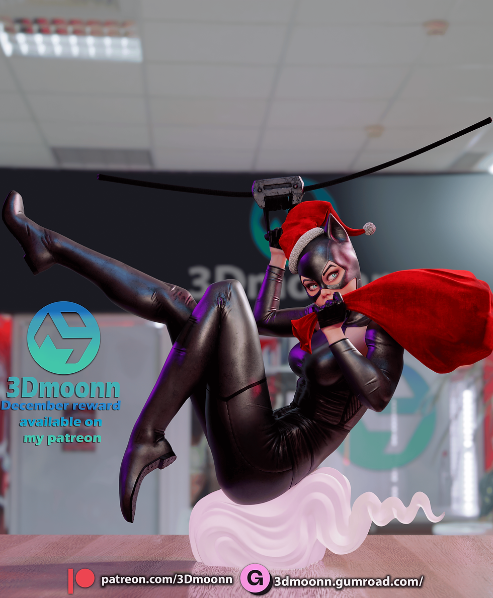 Miniaturbild: CatWoman, DC Comics, 1/4-1/24, Unbemalt, 3D-Druck, Figur, Statue, 3Dmoonn