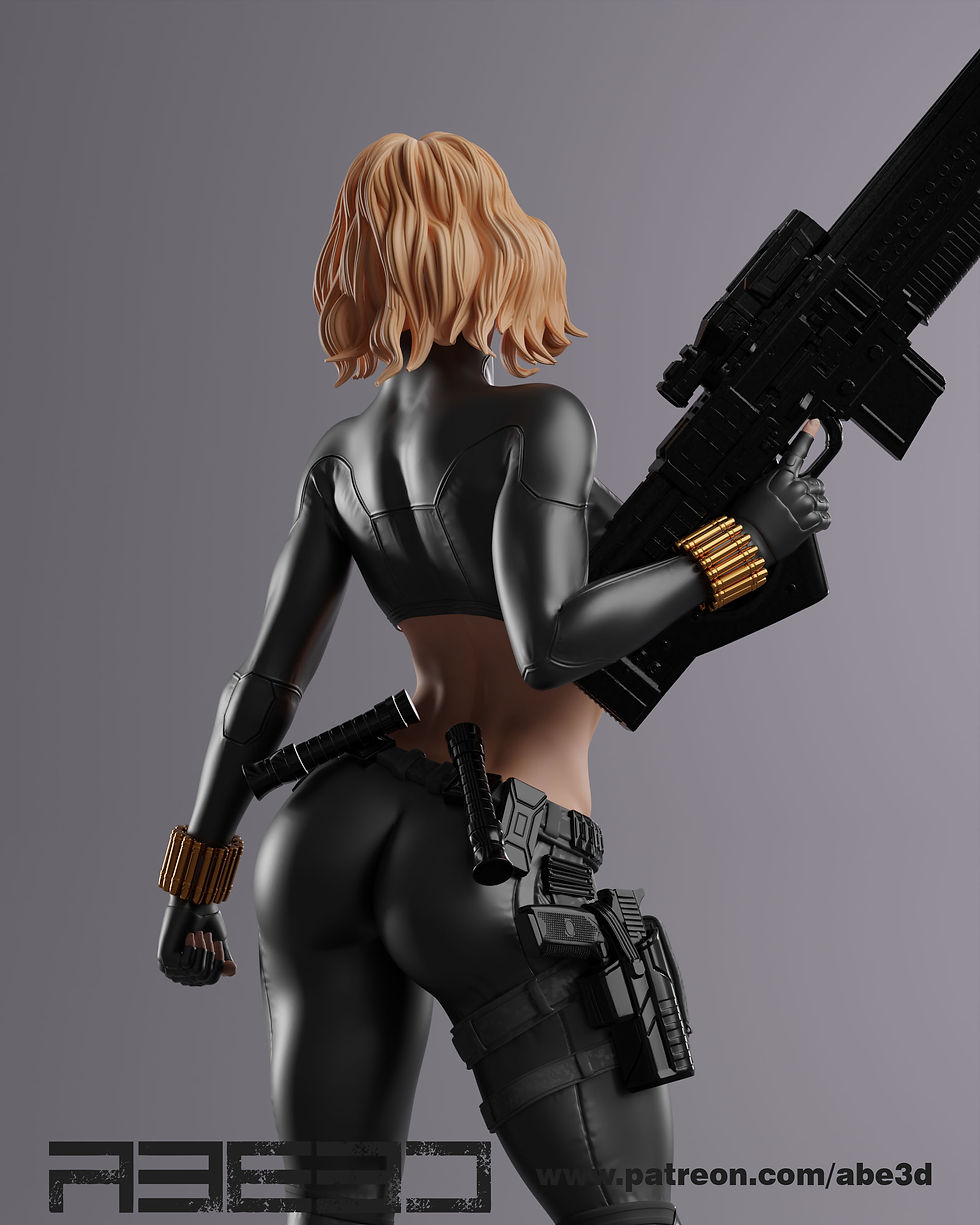 Miniaturbild: BLACK WIDOW (YELENA BELOVA), MARVEL, 1/4-1/24, FIGUR, UNBEMALT, 3D-DRUCK, STATUE