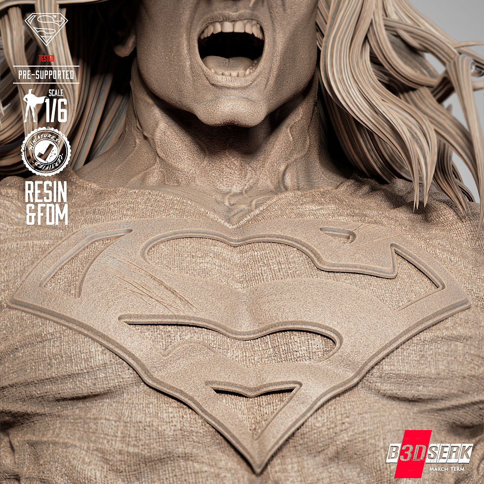 Miniaturbild: Superman,DC, 1/4-1/24, Figur, Unbemalt, 3D-Druck, Statue, Skulp