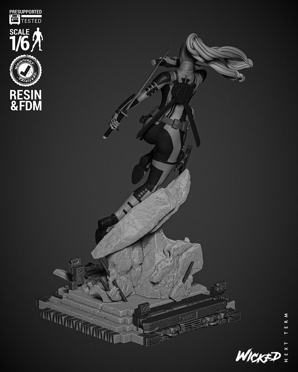 Miniaturbild: Lady Deadpool, Marvel, 1/4-1/24, Sculpture, Figur, Unbemalt, 3D-Druck,