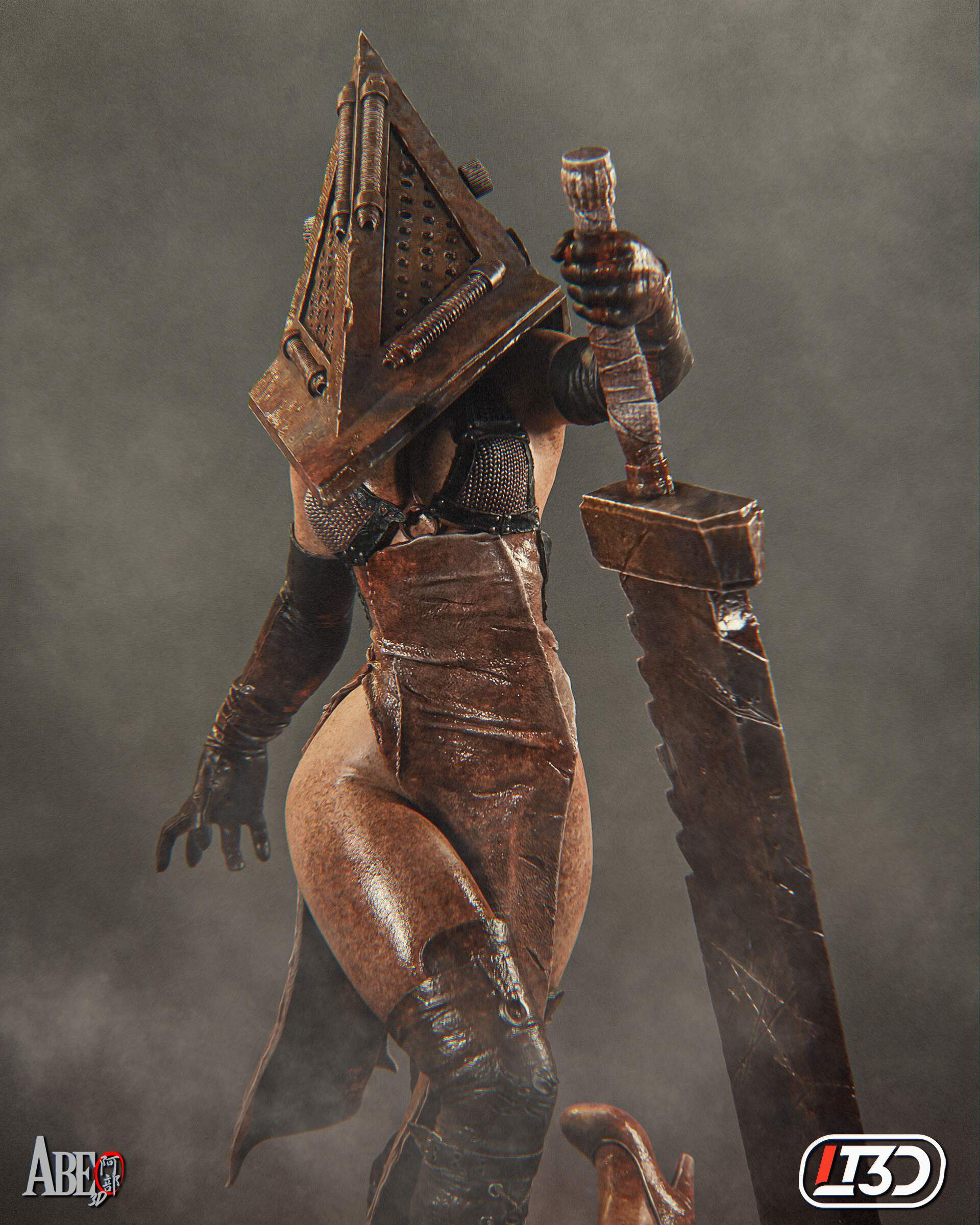 Pyramid Head, Silent Hill, 1/4-1/24, Figur, Unbemalt, 3D-Druck, Statue