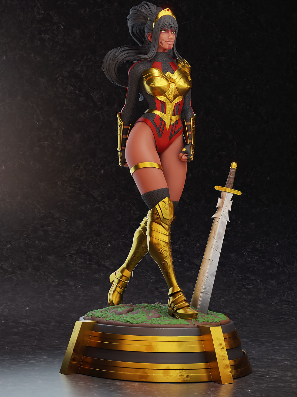 Miniaturbild: WONDER WOMAN ( YARA FLOR ), MARVEL, 1/4-1/24, FIGUR, FAN ART, 3D-DRUCK, STATUE