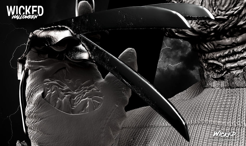 Miniaturbild: Freddy Krueger 1/4-1/24, Sculpture, Figur, Unbemalt, 3D-DRUCK