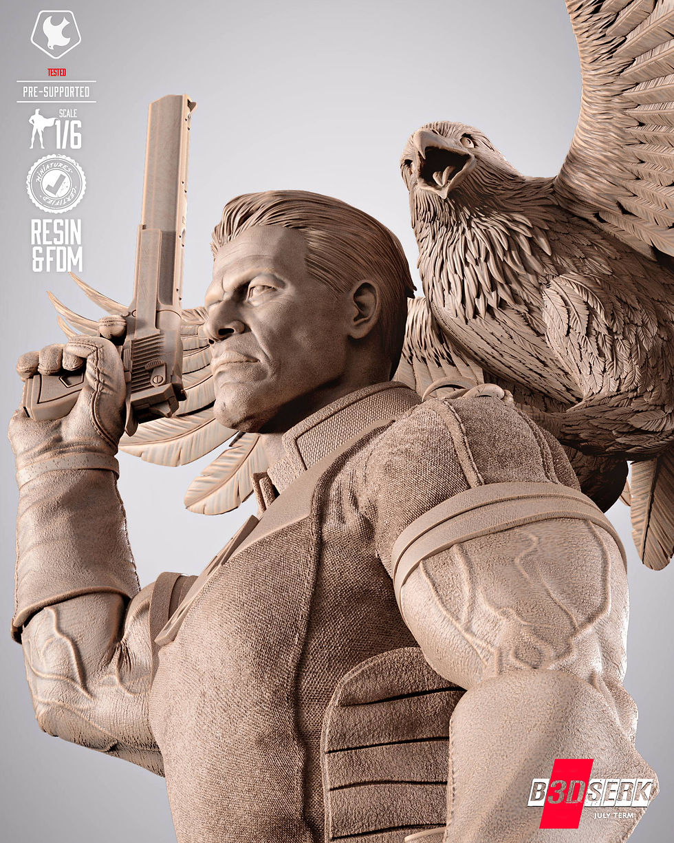 Miniaturbild: Peace Maker, DC, 1/4-1/24, Figur, Unbemalt, 3D-Druck, Statue, Skulpture, B3DSERK