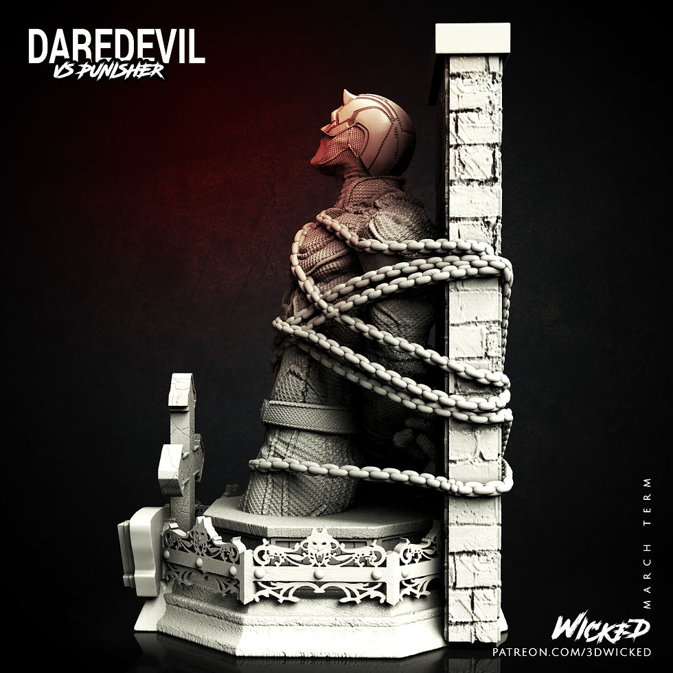 Miniaturbild: DAREDEVIL, MARVEL, BUST, 70-200mm, FIGUR, FAN ART, 3D-DRUCK, STATUE, WICKED, MFW