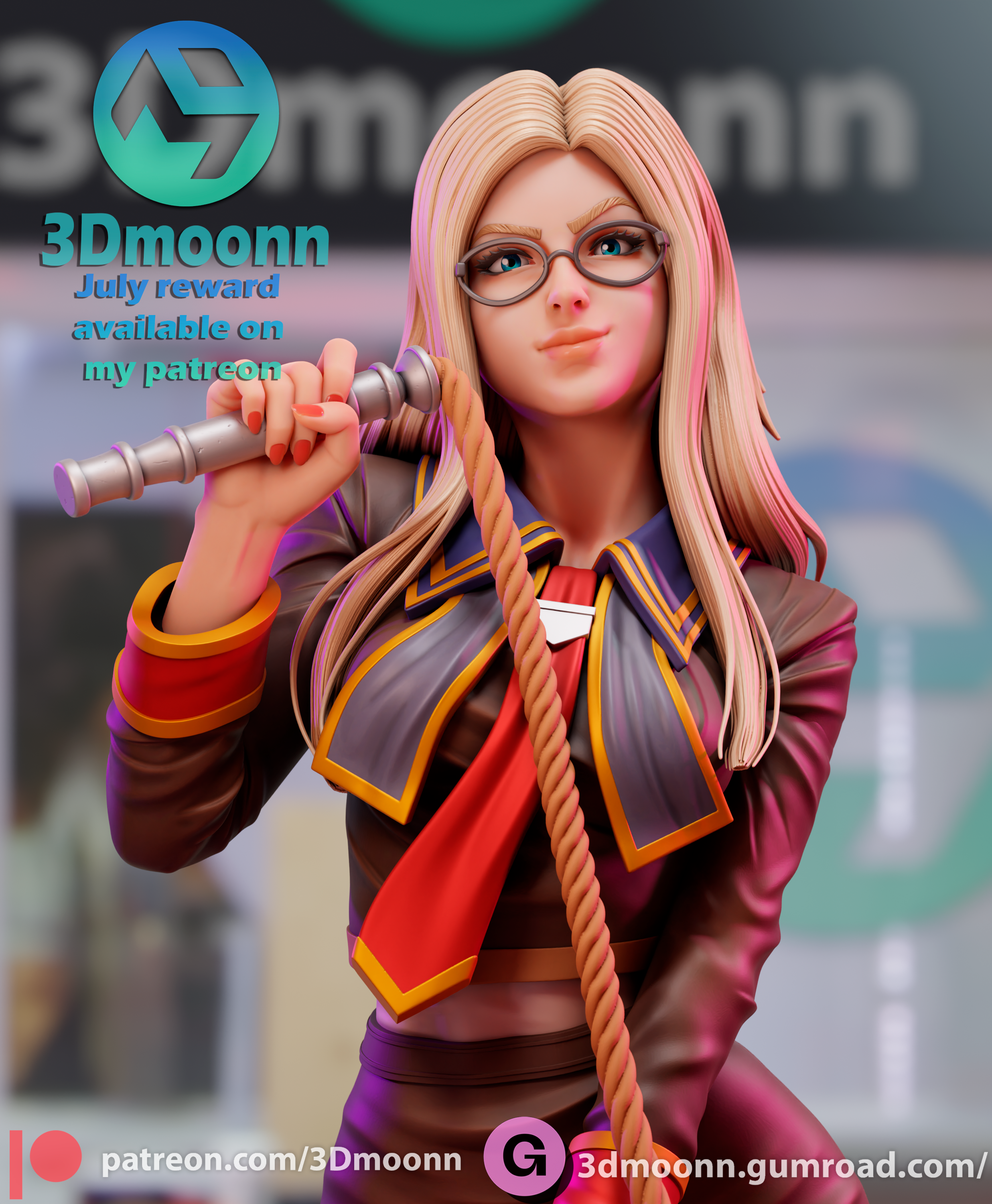 QUISTIS, FINAL FANTASY, FIGUR, FAN ART, 3D-DRUCK, STATUE, 3DMOONN, MFW