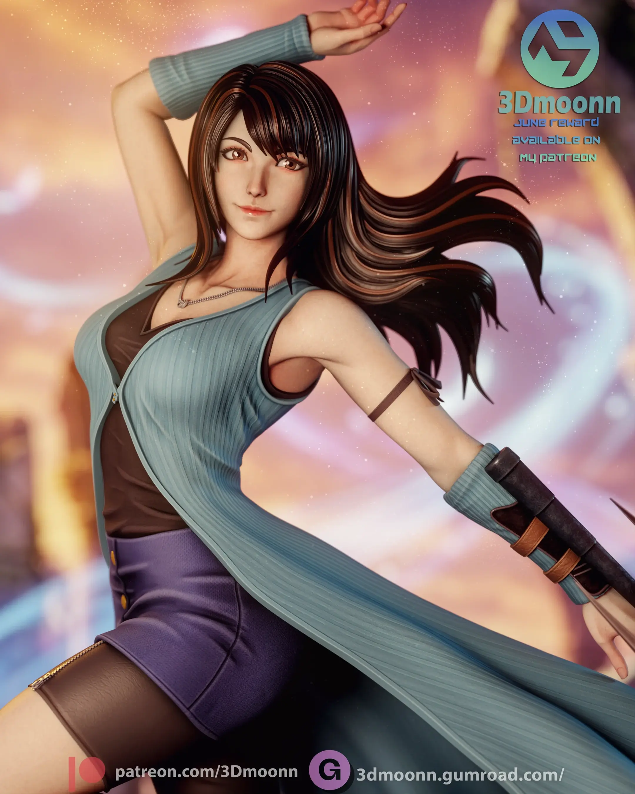 Rinoa Heartilly, Final Fantasy, 1/4-1/24, Unbemalt, 3D-Druck, Figur, Statue