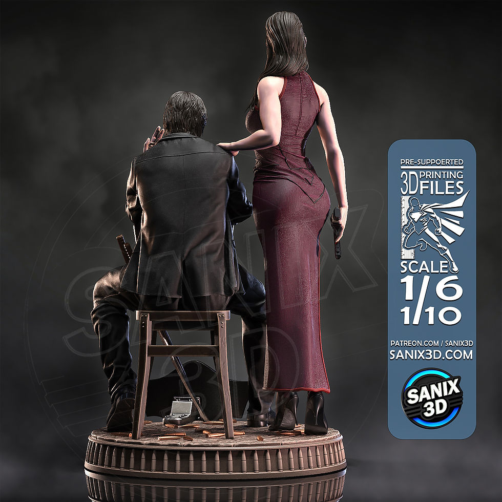 Miniaturbild: Ballerina, John Wick, 1/4-1/24, Figur, Unbemalt, 3D-Druck, Statue, Sanix3D