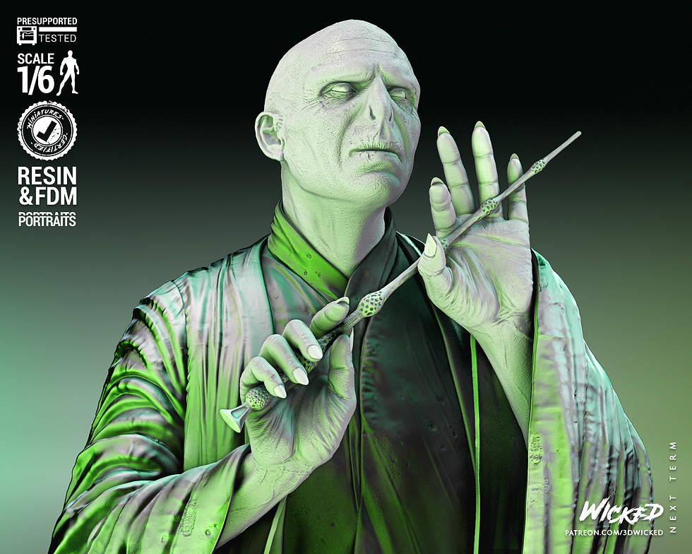 Miniaturbild: VOLDEMORT, HARRY POTTER, 1/4-1/24, FIGUR, FAN ART, 3D-DRUCK, STATUE, WICKED, MFW