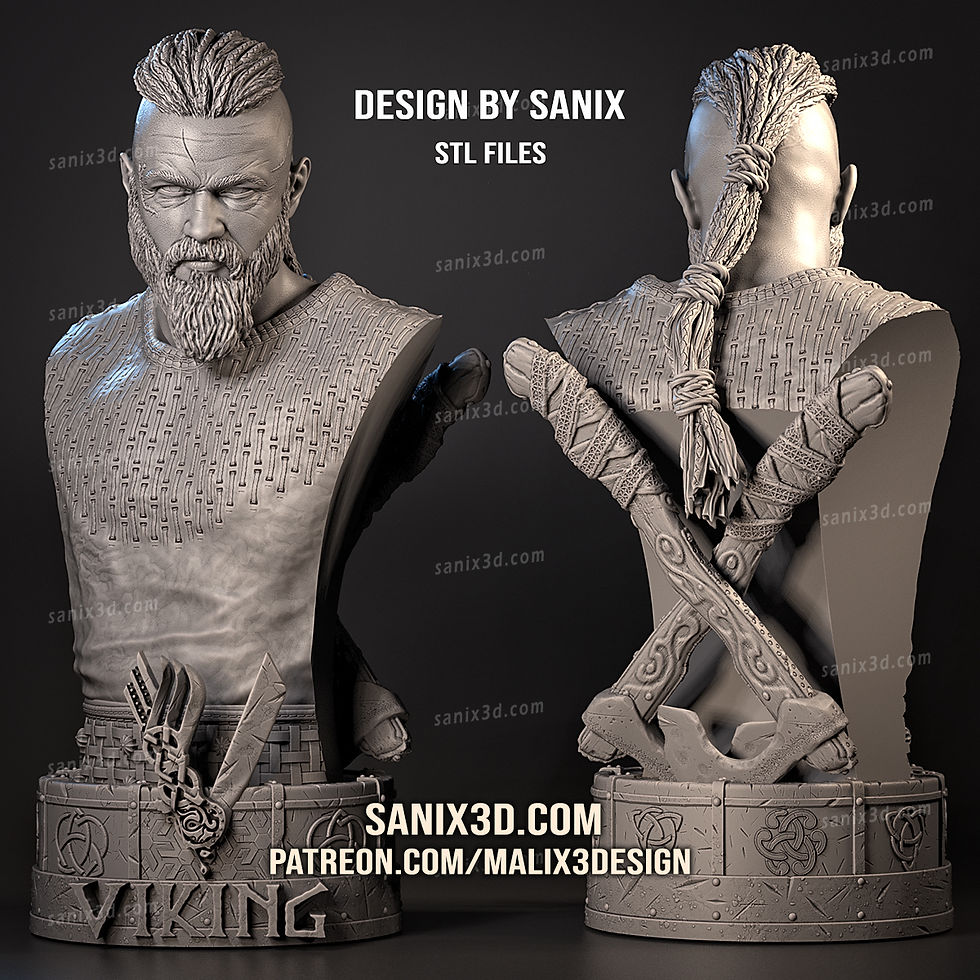 Miniaturbild: VIKING, TV-SERIE, BUST, 70-200mm, FAN ART, 3D-DRUCK, STATUE, ABE3D, MFW