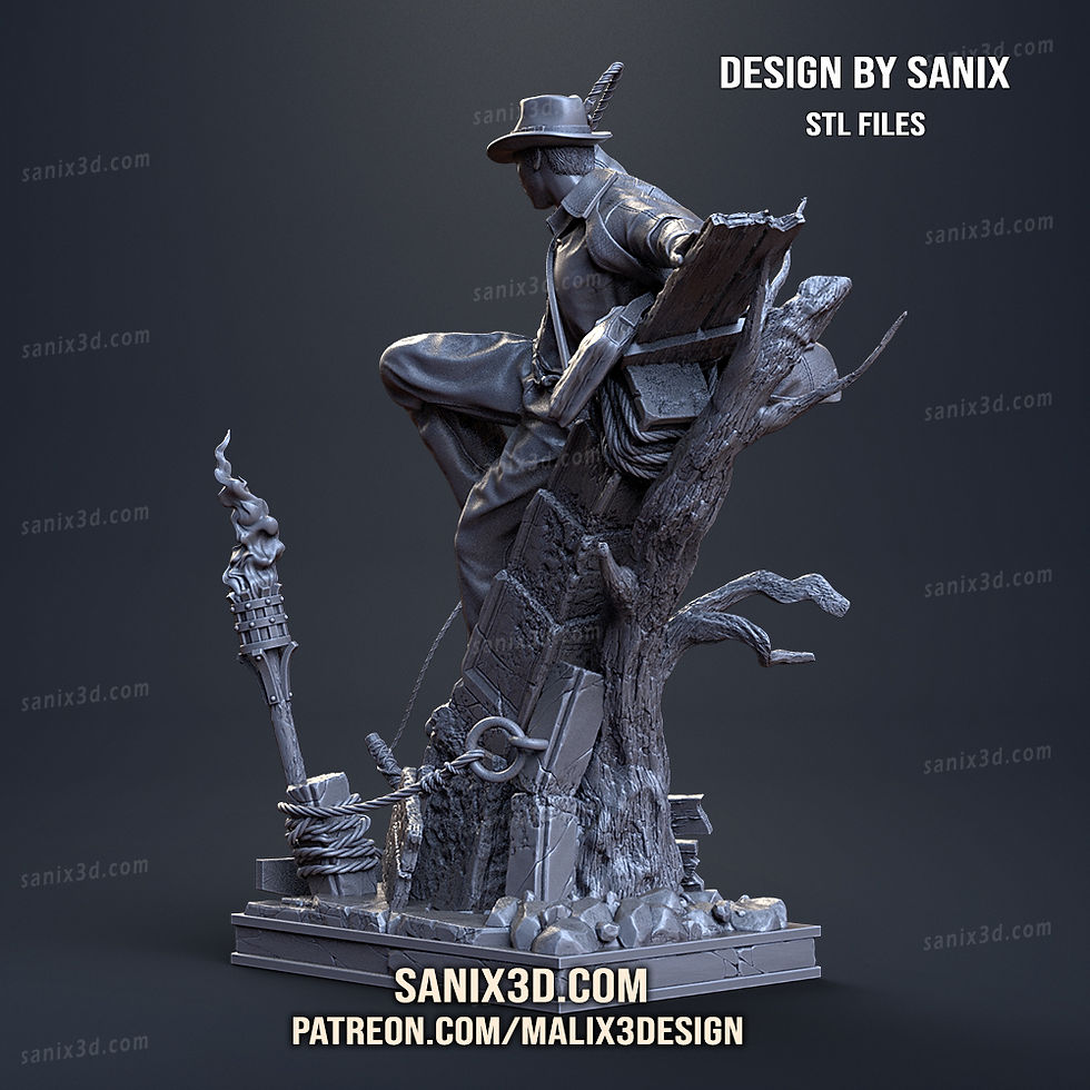 Miniaturbild: INDIANA JONES, FILMEN, 1/4-1/24, FIGUR, FAN ART, 3D-DRUCK, STATUE, SANIX3D, MFW