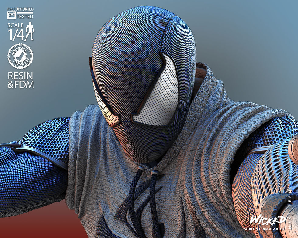 Miniaturbild: SCARLET SPIDER, BUST, 70-200mm, FIGUR, FAN ART, 3D-DRUCK, STATUE, WICKED, MF