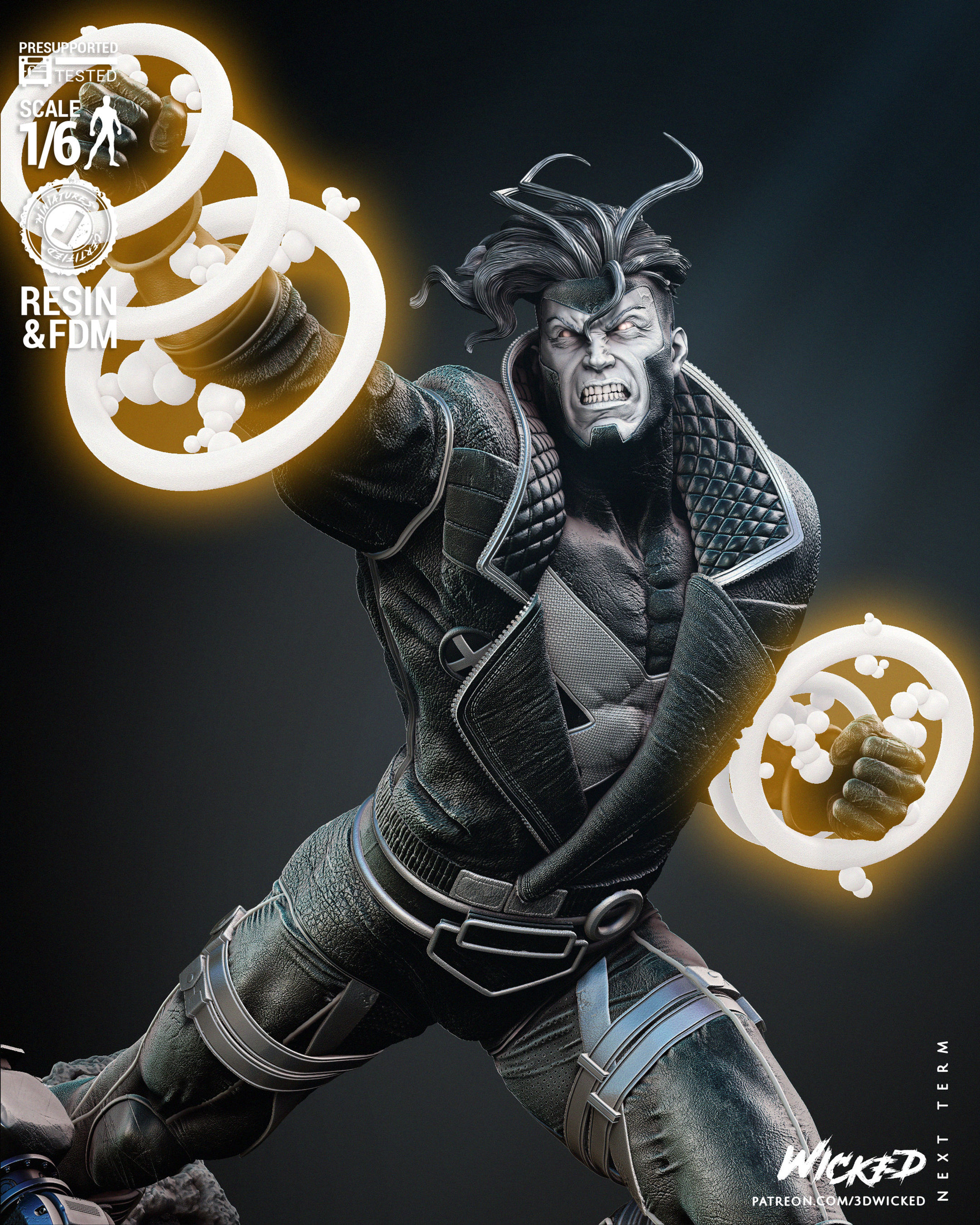 Havok, Marvel, 1/4-1/24, Sculpture, Figur, Unbemalt, 3D-Druck,