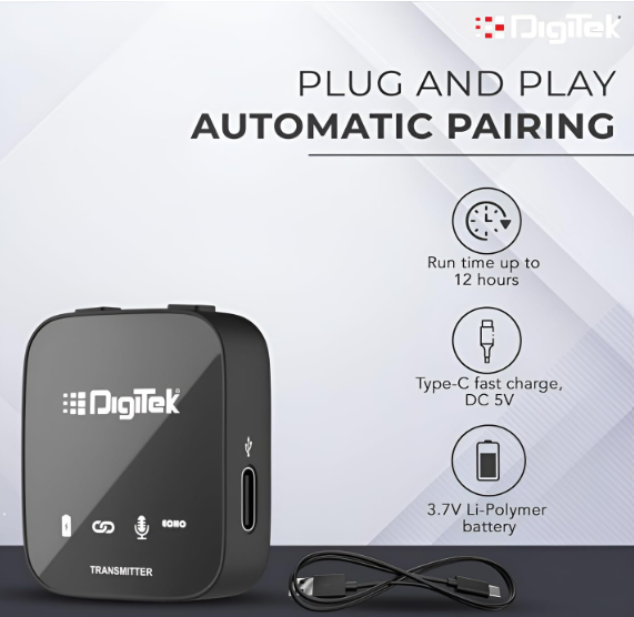 Thumbnail: Digitek® (DWM 101 Pro) Wireless Microphone System with ANC Noise Reduction