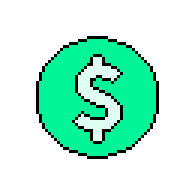 Pixel art of a dollar sign