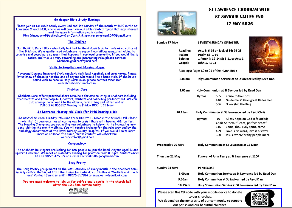 Notices for May 24, 2026