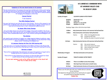Notices for August 16, 2026