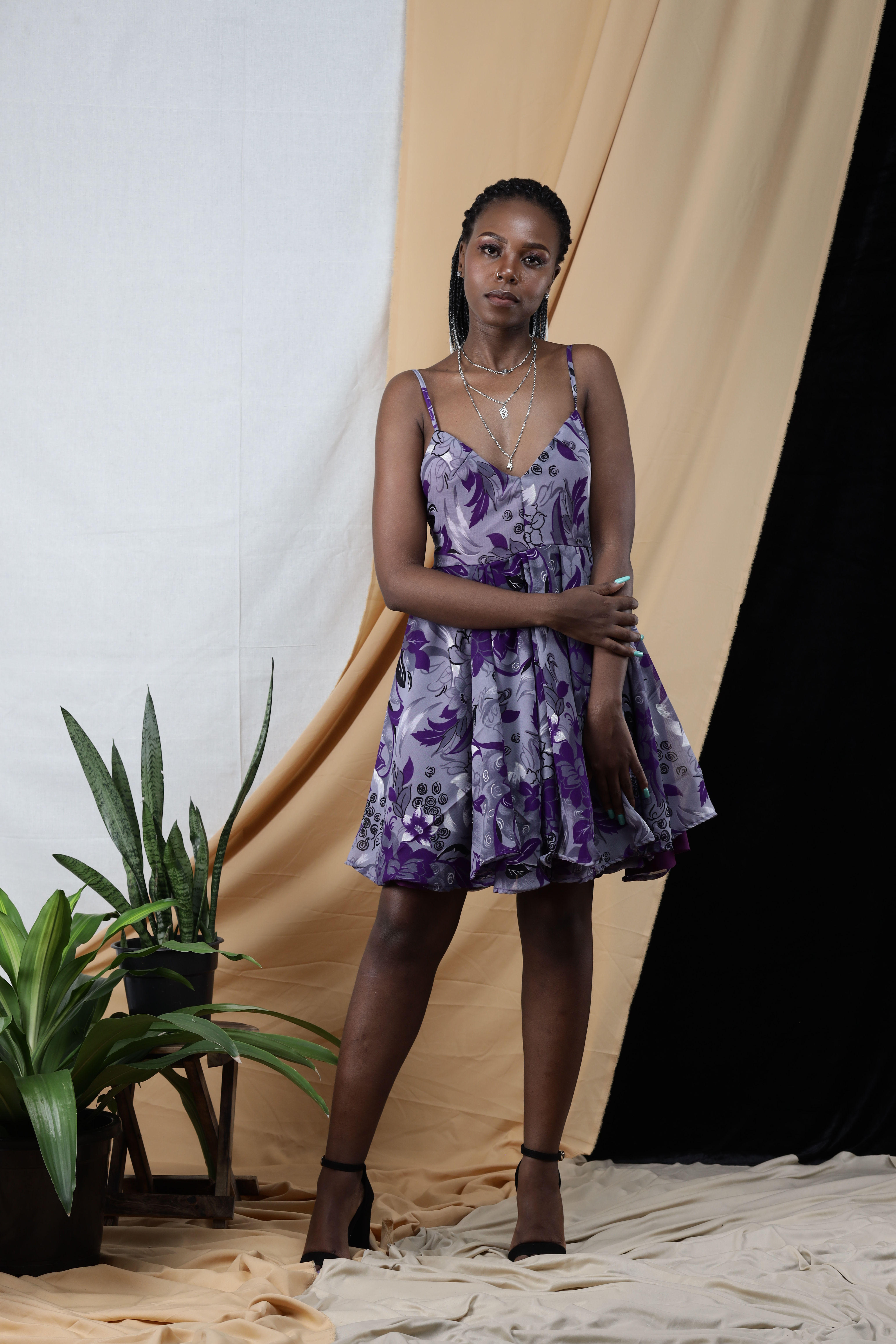 Purple Floral Icecream Dress