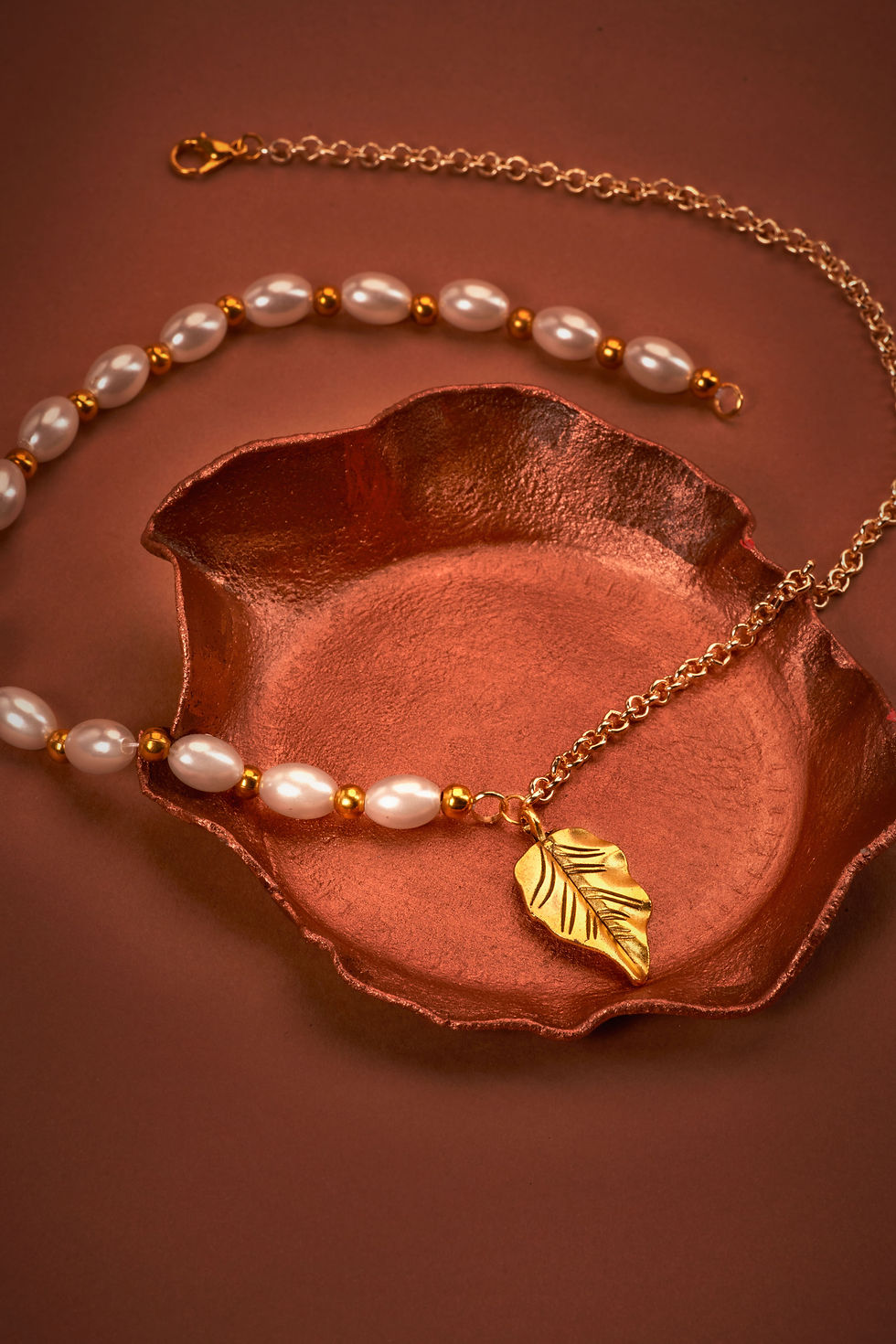 Beads and Leaf Charms