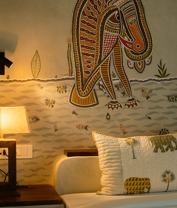 Handcrafted artistic details inside Tehla Bagh boutique jungle retreat