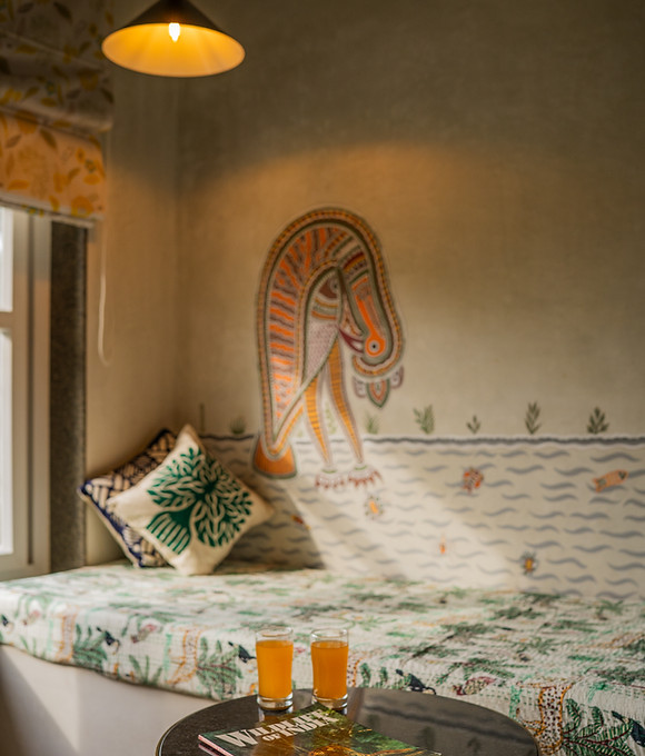 Handcrafted artistic details inside Tehla Bagh boutique jungle retreat