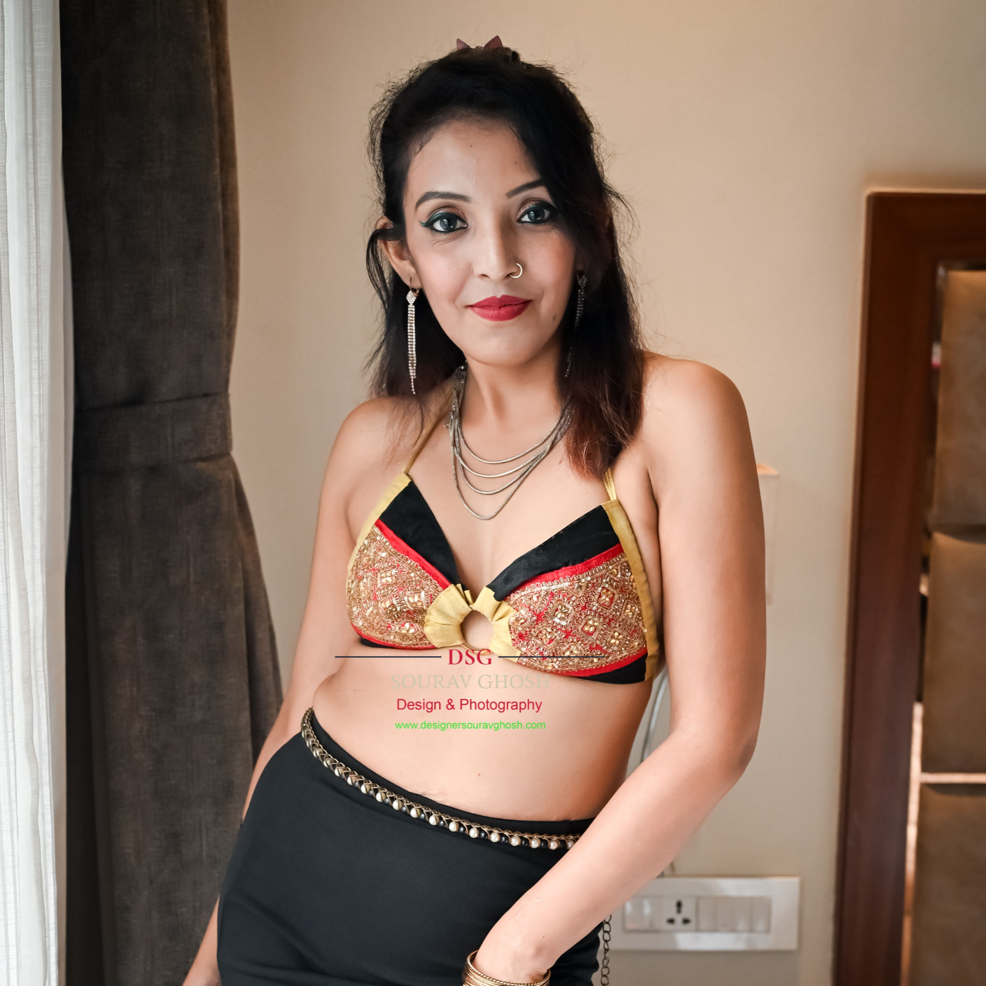 Hand Embroidered Designer Backless Halter Blouse