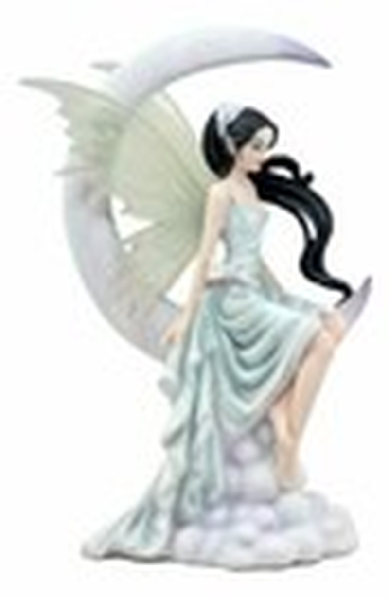 Thumbnail: Large Celestial Crescent Moon Air Elemental Fairy Statue 11"H by Nene Thomas