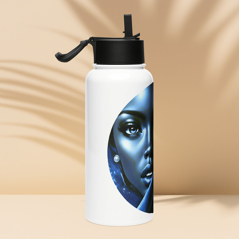 Thumbnail: Stainless steel water bottle with a straw lid