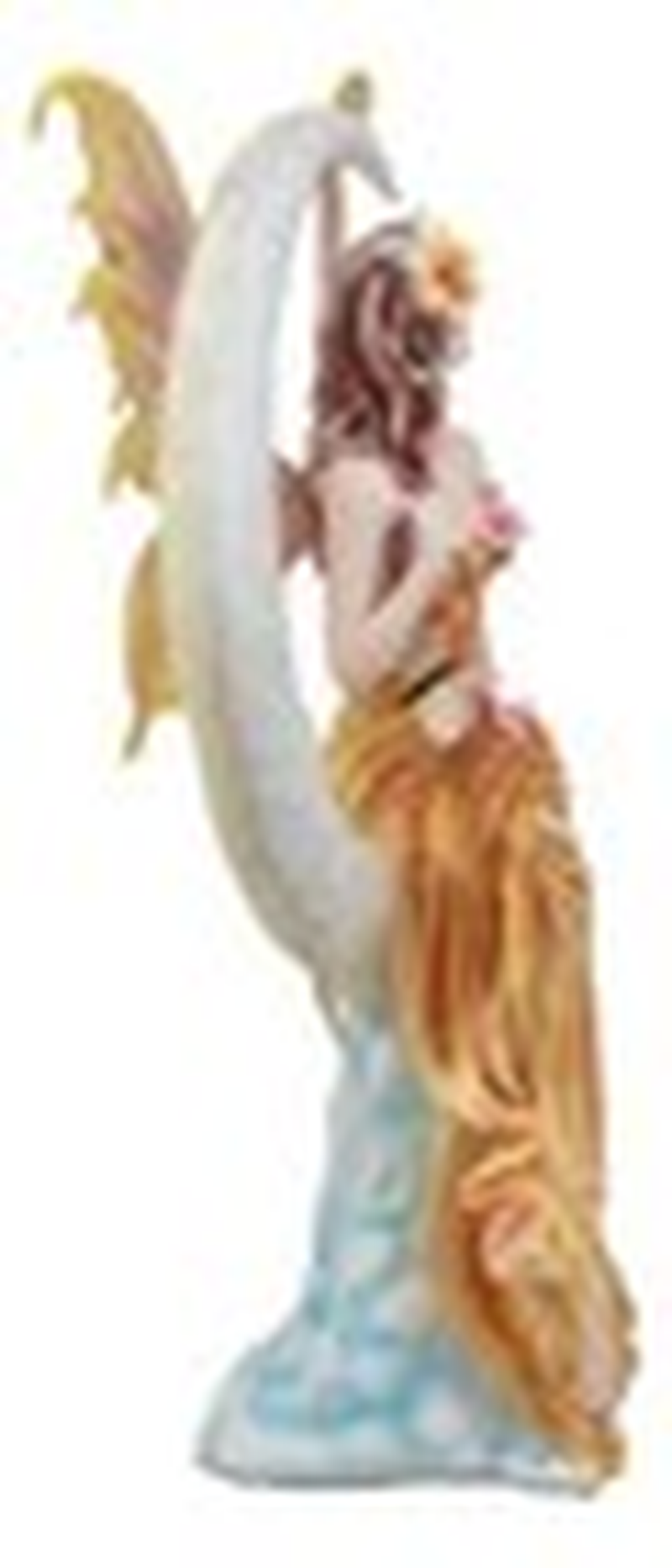 Thumbnail: Ebros Large Celestial Crescent Moon Earth Elemental Floral Fairy Statue 11.5" H