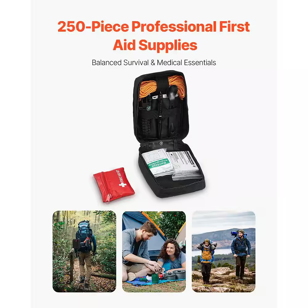 Thumbnail: Survival First Aid Kit 250 Pieces 600 D Nylon Trauma First Aid Bag Survival Gear