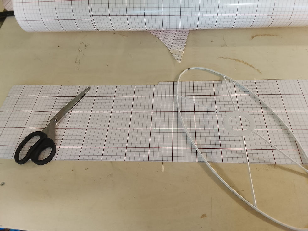 Construction 'd'un gabarit pour un abat-jour ovale