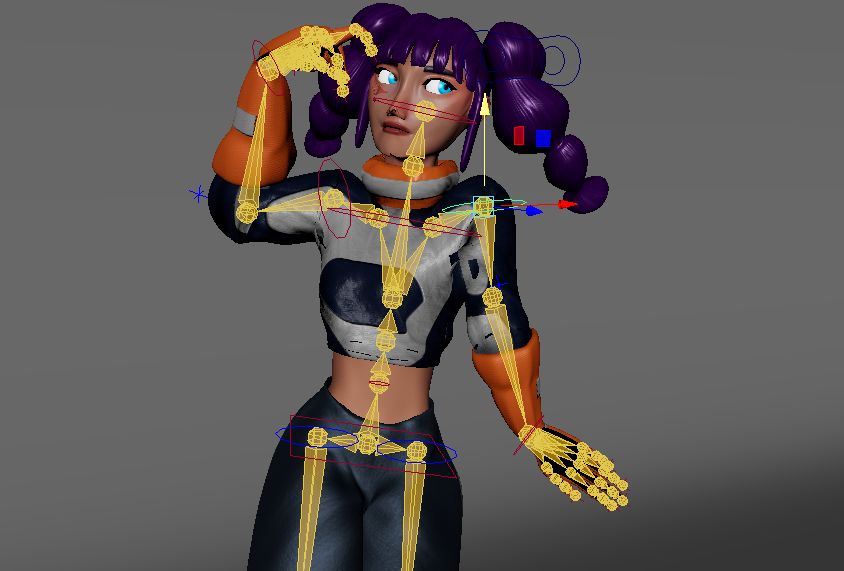 Posing the rigged character