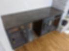 bar top after getting a black stained finish and a polyurethane protection coat