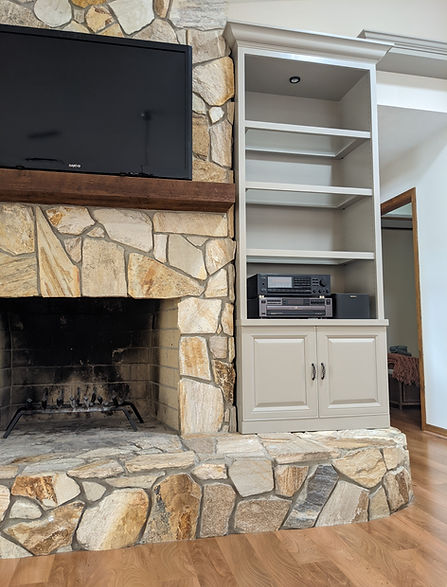 finished view of bookcases