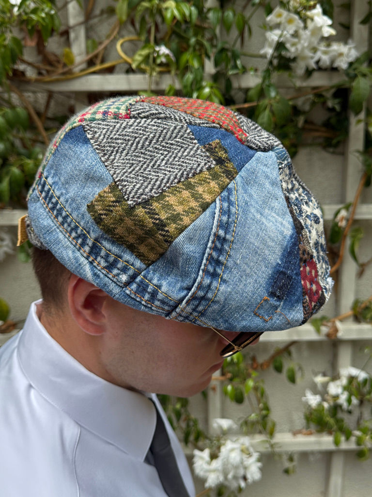 Thumbnail: Fly Art Atelier cap, hand-constructed design, natural textiles, one-of-a-kind fashion object