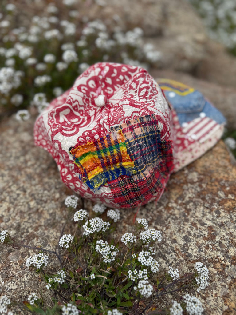 Thumbnail: One-of-a-kind baseball cap by Fly Art Atelier, hand-constructed design, natural fabric composition