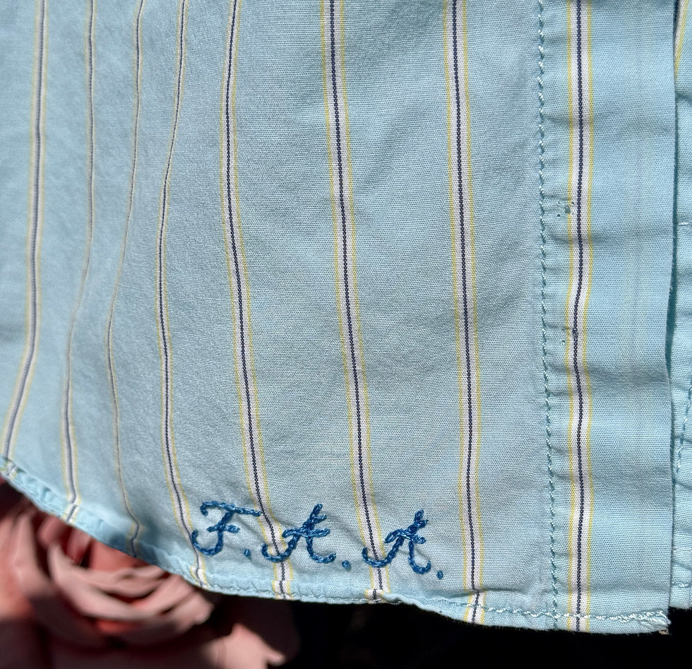 Thumbnail: Washed Sky – Hand Embroidered Shirt | Fly Art Atelier