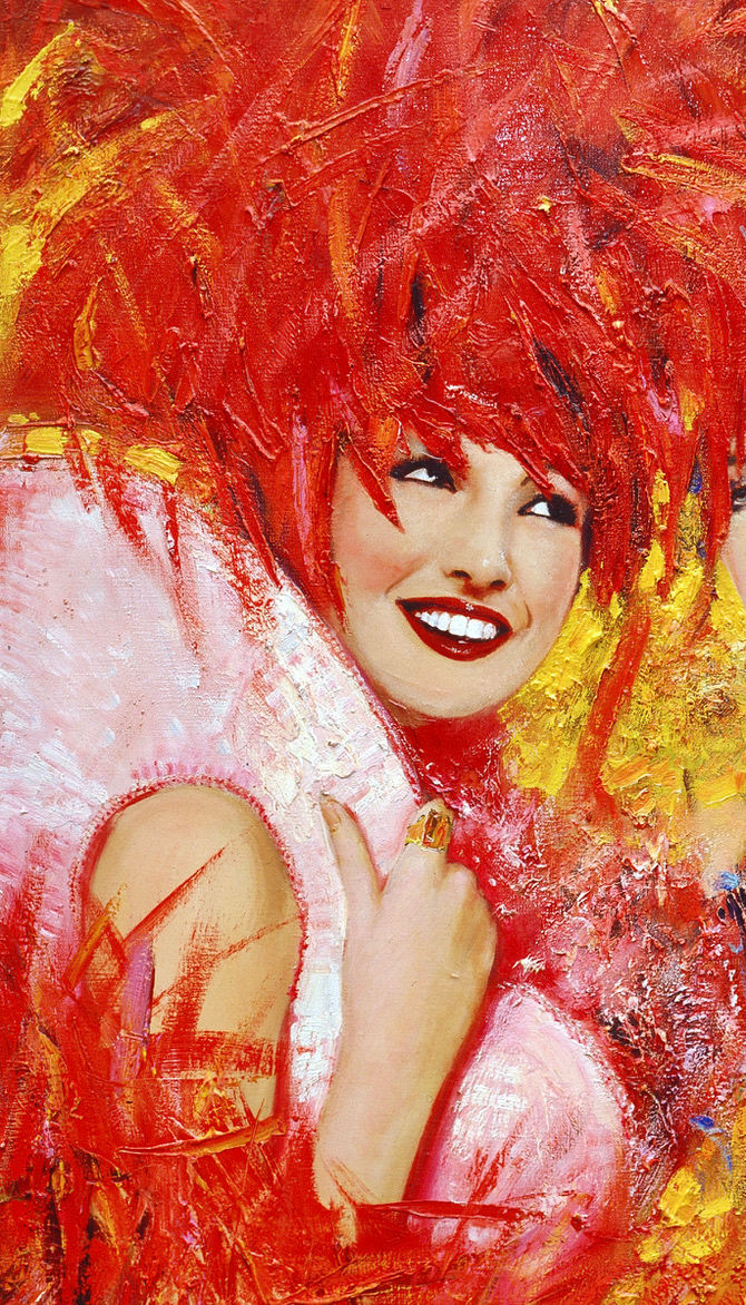 Thumbnail: figurative oil painting poster cabaret women expressive brushwork fine art print