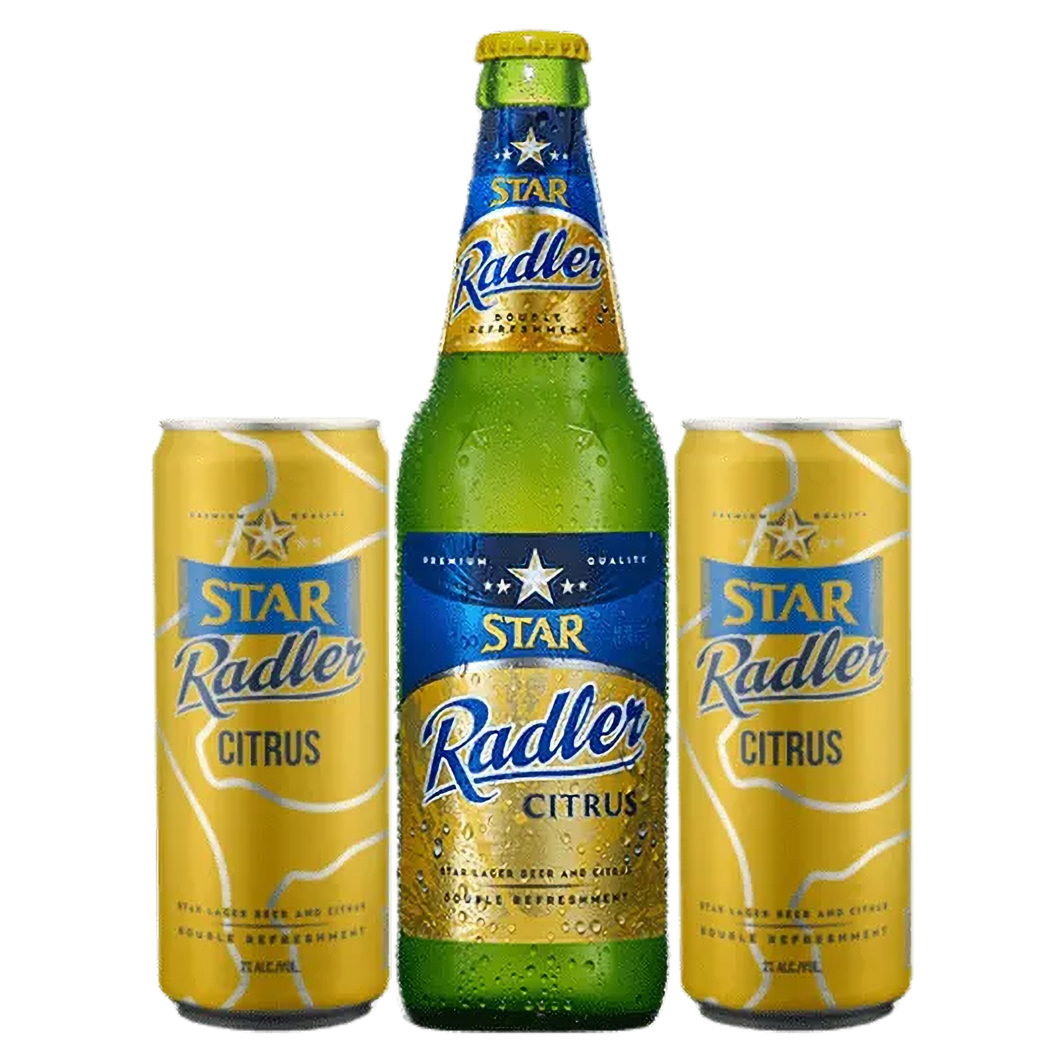 Star radler citrus in both bottle and can sizes