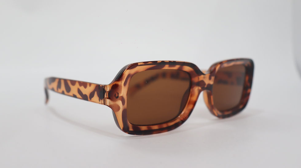 🌅 Wilderness Chic: Cheetah Print Brown Retro Square Sunglasses by by OwlEyes 🕶