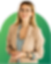 Confident woman in glasses and beige blazer