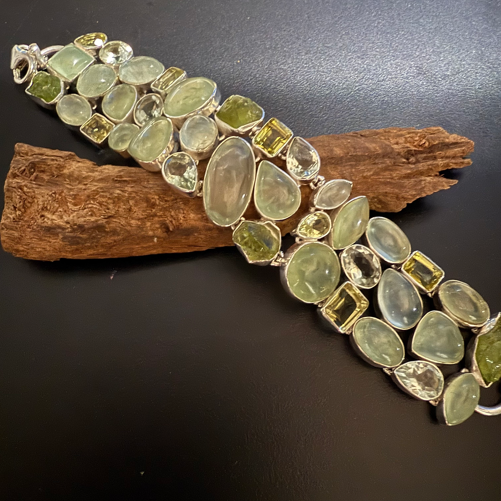 Miniatura: Pulseira pedras verdes LF2