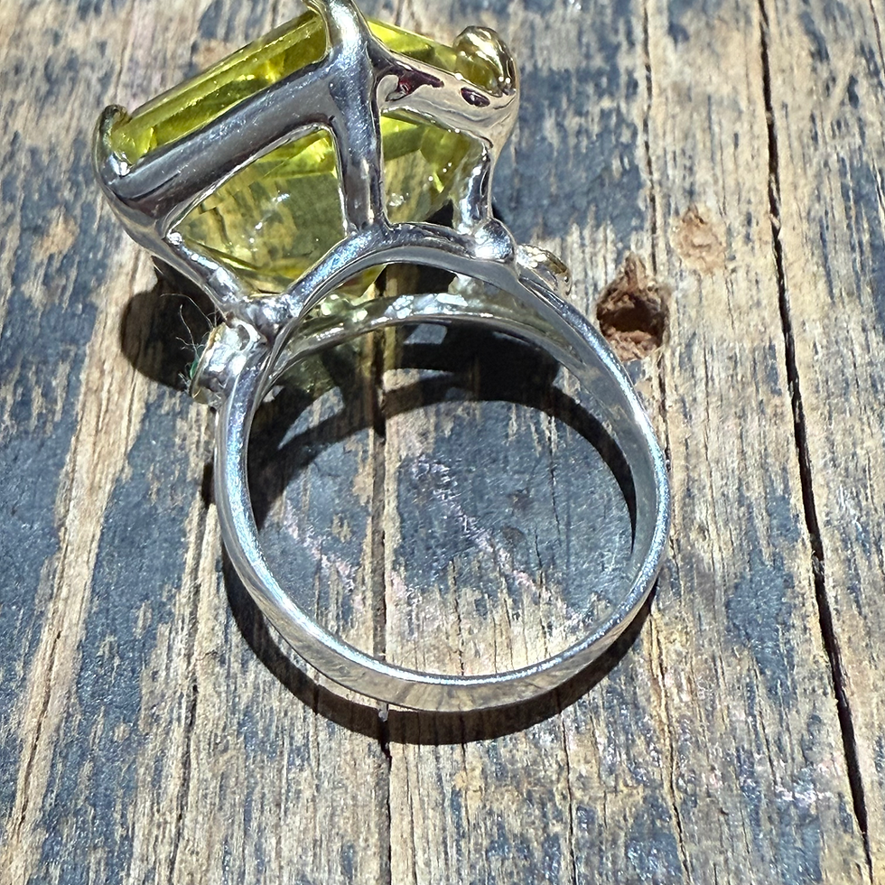 Miniatura: Anel pentágono green gold 