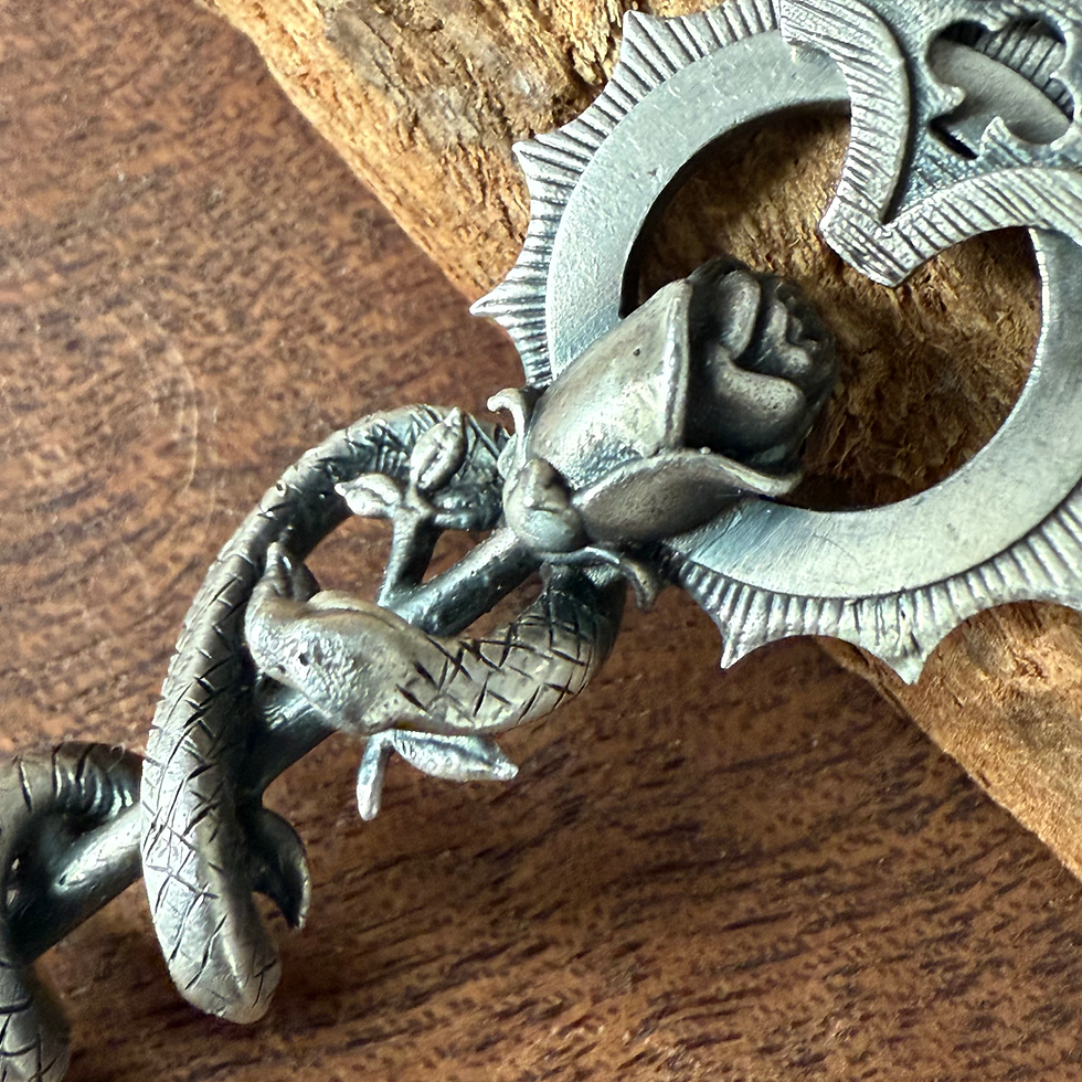 Miniatura: Pingente rosa serpente 