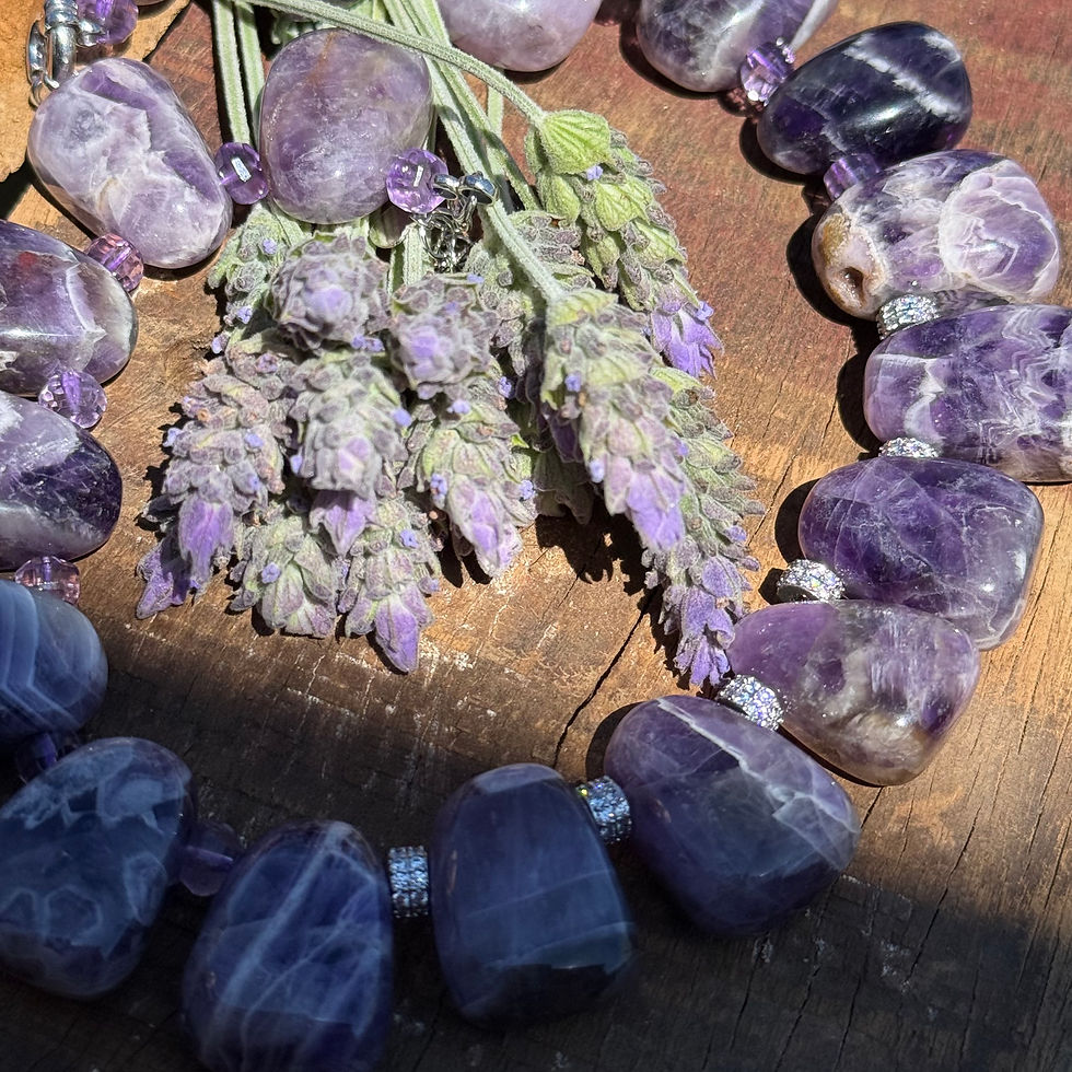 Miniatura: Colar ametista trapézio e zircônia 