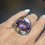 Miniatura: Anel ametista oval chapa AA29